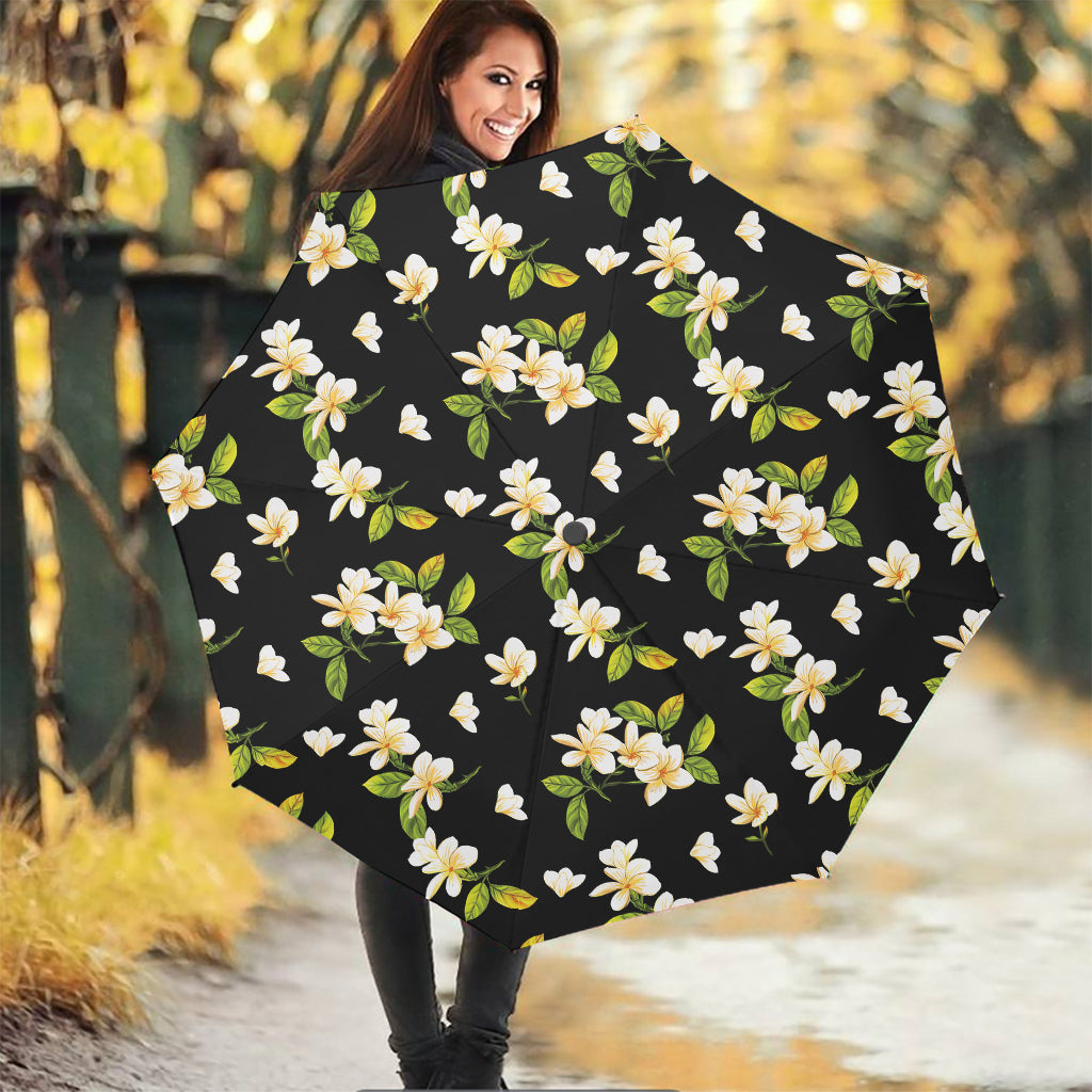Vintage Plumeria Flower Pattern Print Foldable Umbrella