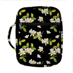 Vintage Plumeria Flower Pattern Print Front Pocket Bible Bag
