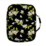 Vintage Plumeria Flower Pattern Print Front Pocket Bible Bag