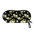 Vintage Plumeria Flower Pattern Print Glasses Case