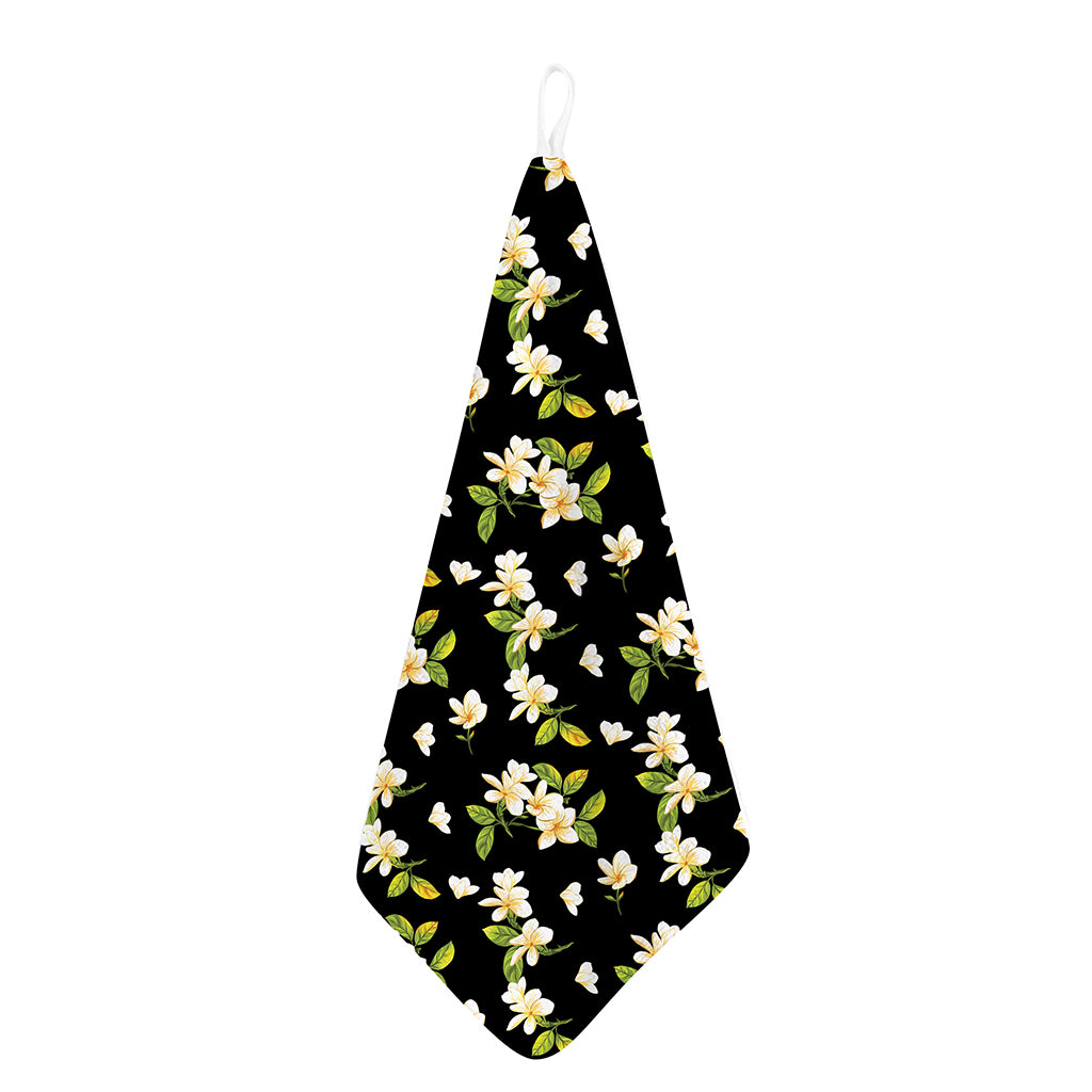 Vintage Plumeria Flower Pattern Print Hand Towel