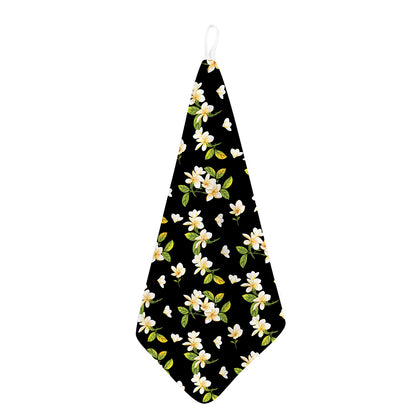 Vintage Plumeria Flower Pattern Print Hand Towel