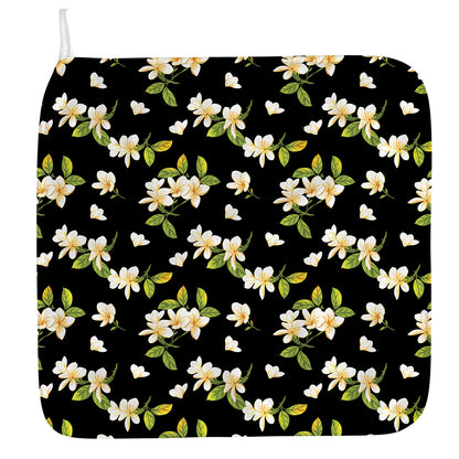 Vintage Plumeria Flower Pattern Print Hand Towel