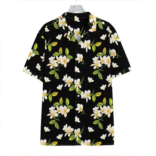 Vintage Plumeria Flower Pattern Print Hawaiian Shirt