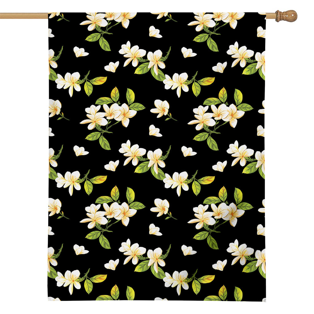 Vintage Plumeria Flower Pattern Print House Flag
