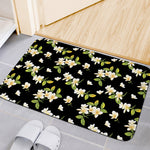 Vintage Plumeria Flower Pattern Print Indoor Door Mat