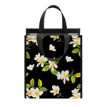 Vintage Plumeria Flower Pattern Print Insulated Lunch Tote