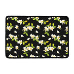 Vintage Plumeria Flower Pattern Print Kitchen Mat