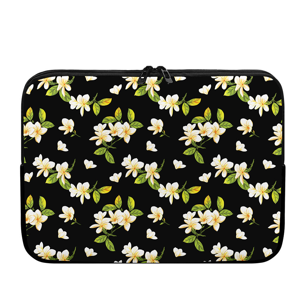 Vintage Plumeria Flower Pattern Print Laptop Sleeve