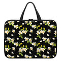 Vintage Plumeria Flower Pattern Print Laptop Sleeve With Handle