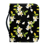 Vintage Plumeria Flower Pattern Print Leather Bible Cover