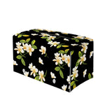 Vintage Plumeria Flower Pattern Print Leather Tissue Box Cover