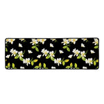 Vintage Plumeria Flower Pattern Print Long Kitchen Mat