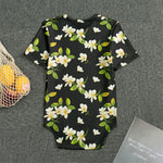 Vintage Plumeria Flower Pattern Print Men's Bodysuit