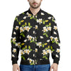 Vintage Plumeria Flower Pattern Print Men's Bomber Jacket