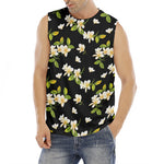 Vintage Plumeria Flower Pattern Print Men's Fitness Tank Top