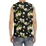 Vintage Plumeria Flower Pattern Print Men's Fitness Tank Top