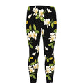 Vintage Plumeria Flower Pattern Print Men's Leggings