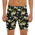 Vintage Plumeria Flower Pattern Print Men's Long Boxer Briefs
