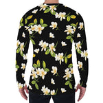 Vintage Plumeria Flower Pattern Print Men's Long Sleeve T-Shirt