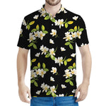 Vintage Plumeria Flower Pattern Print Men's Polo Shirt