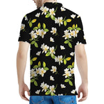 Vintage Plumeria Flower Pattern Print Men's Polo Shirt