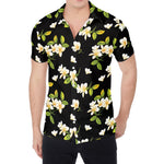 Vintage Plumeria Flower Pattern Print Men's Shirt