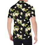 Vintage Plumeria Flower Pattern Print Men's Shirt