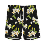 Vintage Plumeria Flower Pattern Print Men's Sports Shorts