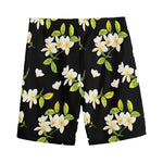 Vintage Plumeria Flower Pattern Print Men's Sports Shorts