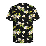 Vintage Plumeria Flower Pattern Print Men's Sports T-Shirt