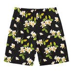 Vintage Plumeria Flower Pattern Print Men's Swim Trunks