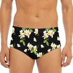 Vintage Plumeria Flower Pattern Print Men's Triangle Swim Briefs