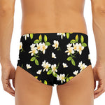 Vintage Plumeria Flower Pattern Print Men's Triangle Swim Briefs