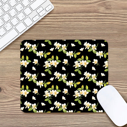 Vintage Plumeria Flower Pattern Print Mouse Pad