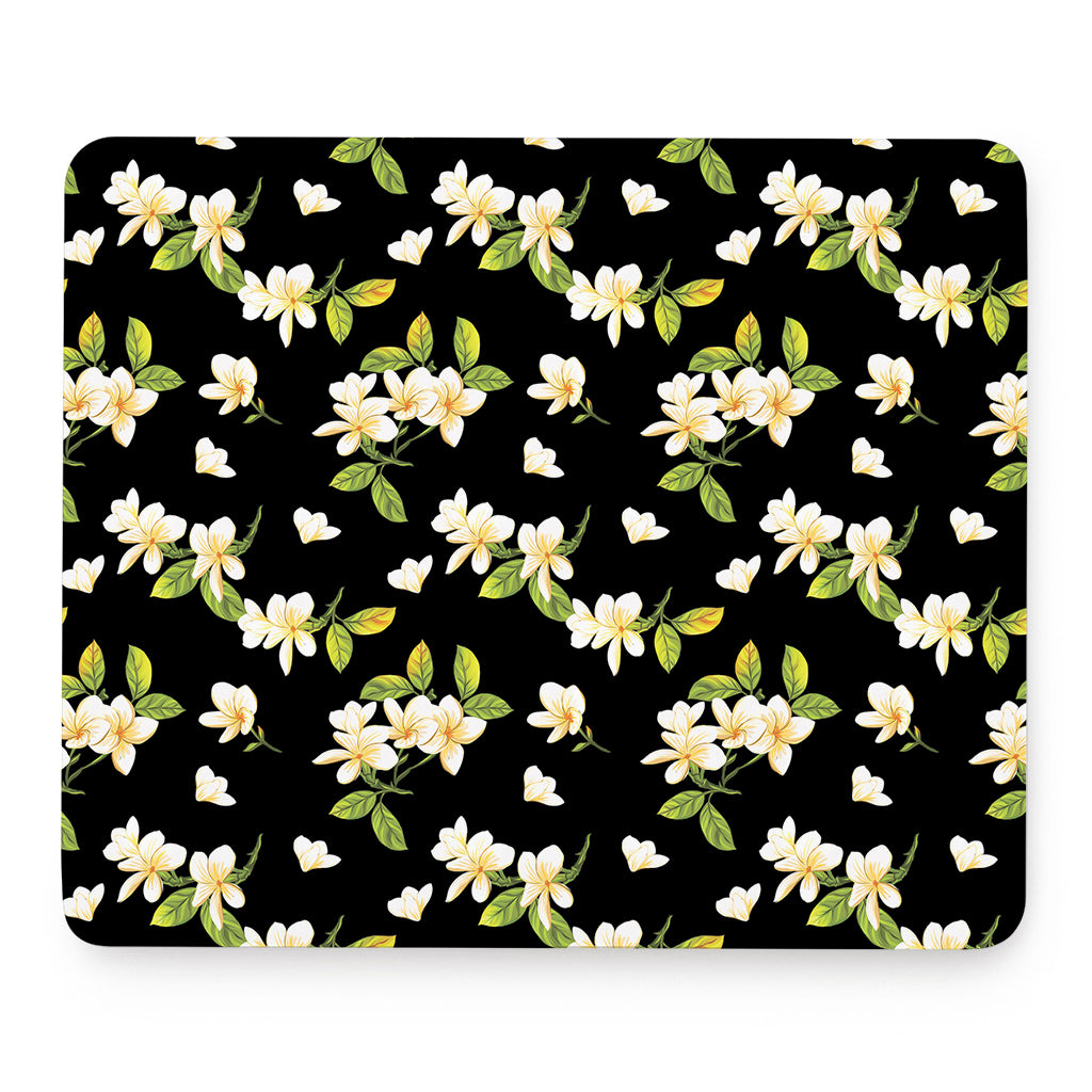 Vintage Plumeria Flower Pattern Print Mouse Pad
