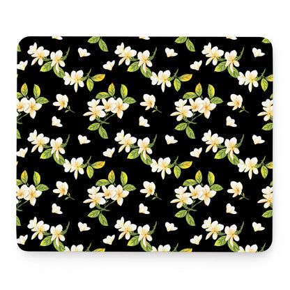 Vintage Plumeria Flower Pattern Print Mouse Pad