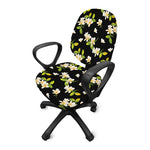 Vintage Plumeria Flower Pattern Print Office Chair Cover