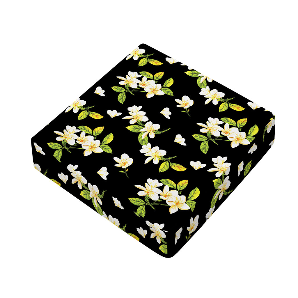 Vintage Plumeria Flower Pattern Print Outdoor Seat Cushion Cover