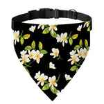 Vintage Plumeria Flower Pattern Print Over The Collar Dog Bandana