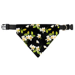 Vintage Plumeria Flower Pattern Print Over The Collar Dog Bandana