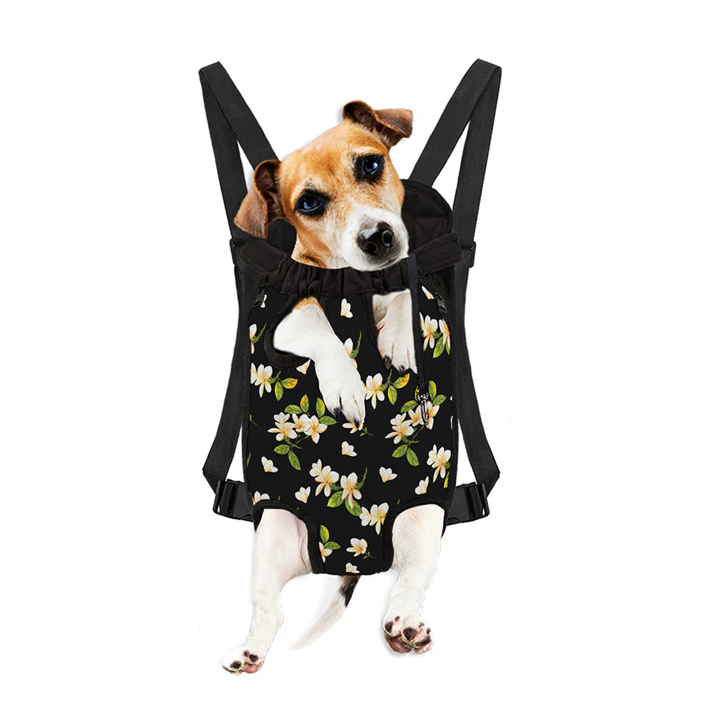 Vintage Plumeria Flower Pattern Print Pet Carrier Backpack