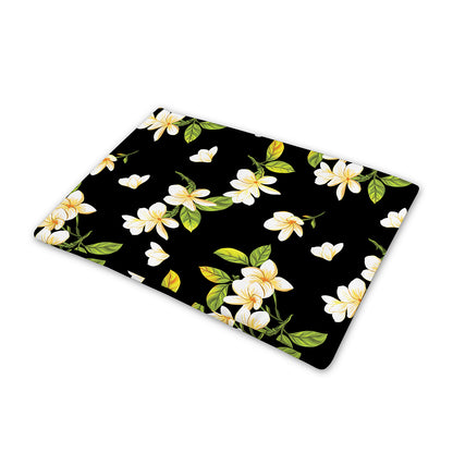 Vintage Plumeria Flower Pattern Print Pet Cooling Mat Cover
