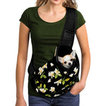 Vintage Plumeria Flower Pattern Print Pet Sling Carrier