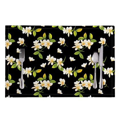 Vintage Plumeria Flower Pattern Print Placemat