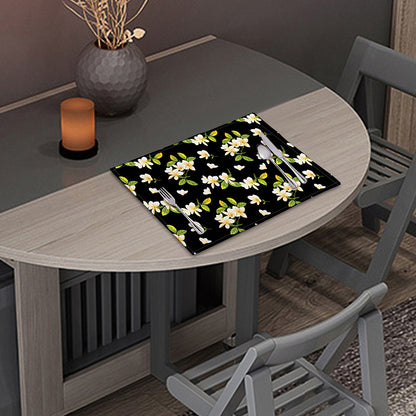 Vintage Plumeria Flower Pattern Print Placemat