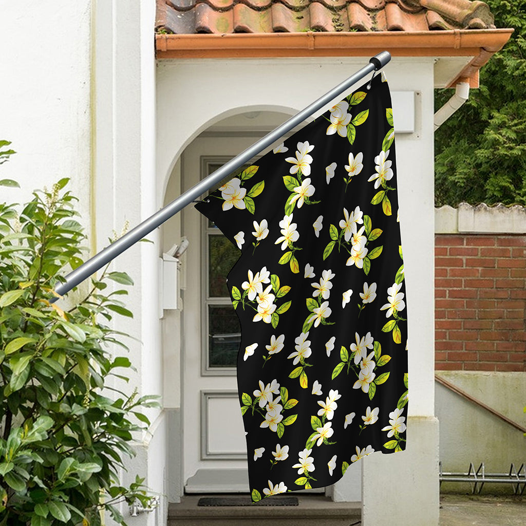 Vintage Plumeria Flower Pattern Print Polyester Flag