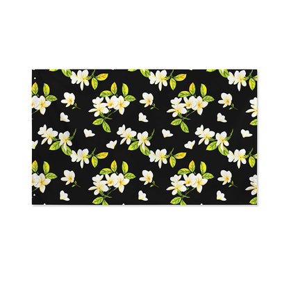 Vintage Plumeria Flower Pattern Print Polyester Flag