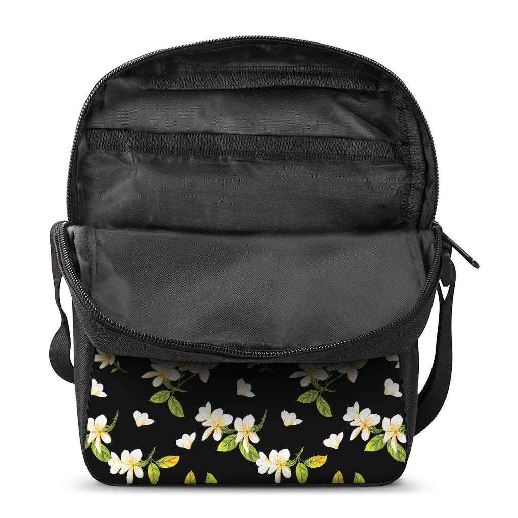 Vintage Plumeria Flower Pattern Print Rectangular Crossbody Bag