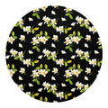 Vintage Plumeria Flower Pattern Print Round Blanket